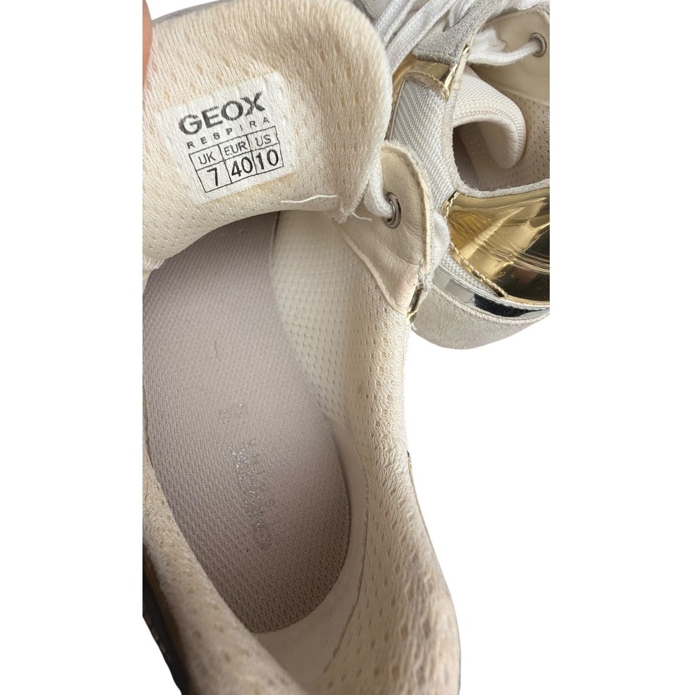 Geox D Doralea A Respira White Gold Comfort Walking Sneakers EU 40 US 10 - Picture 9 of 13